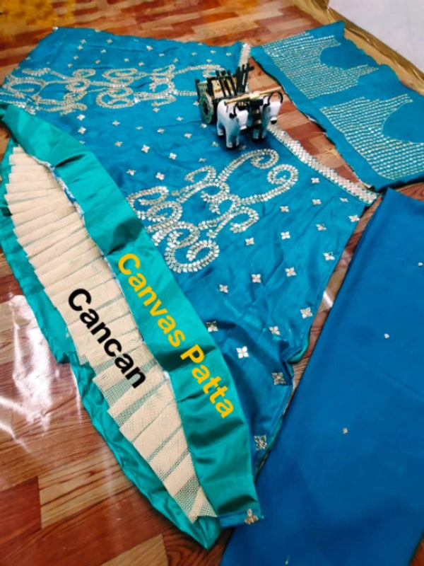 Lehenga with Cancan & Canvas Patta